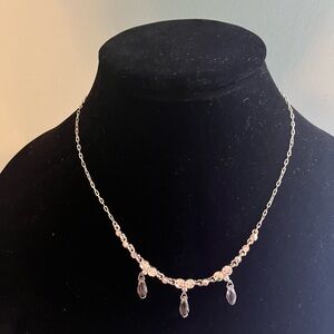 Vintage Givenchy SilverPlated Crystal Necklace
